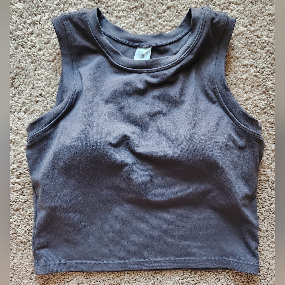 Paragon Columbia Crop Sports Bra, Dark Gray, Size M